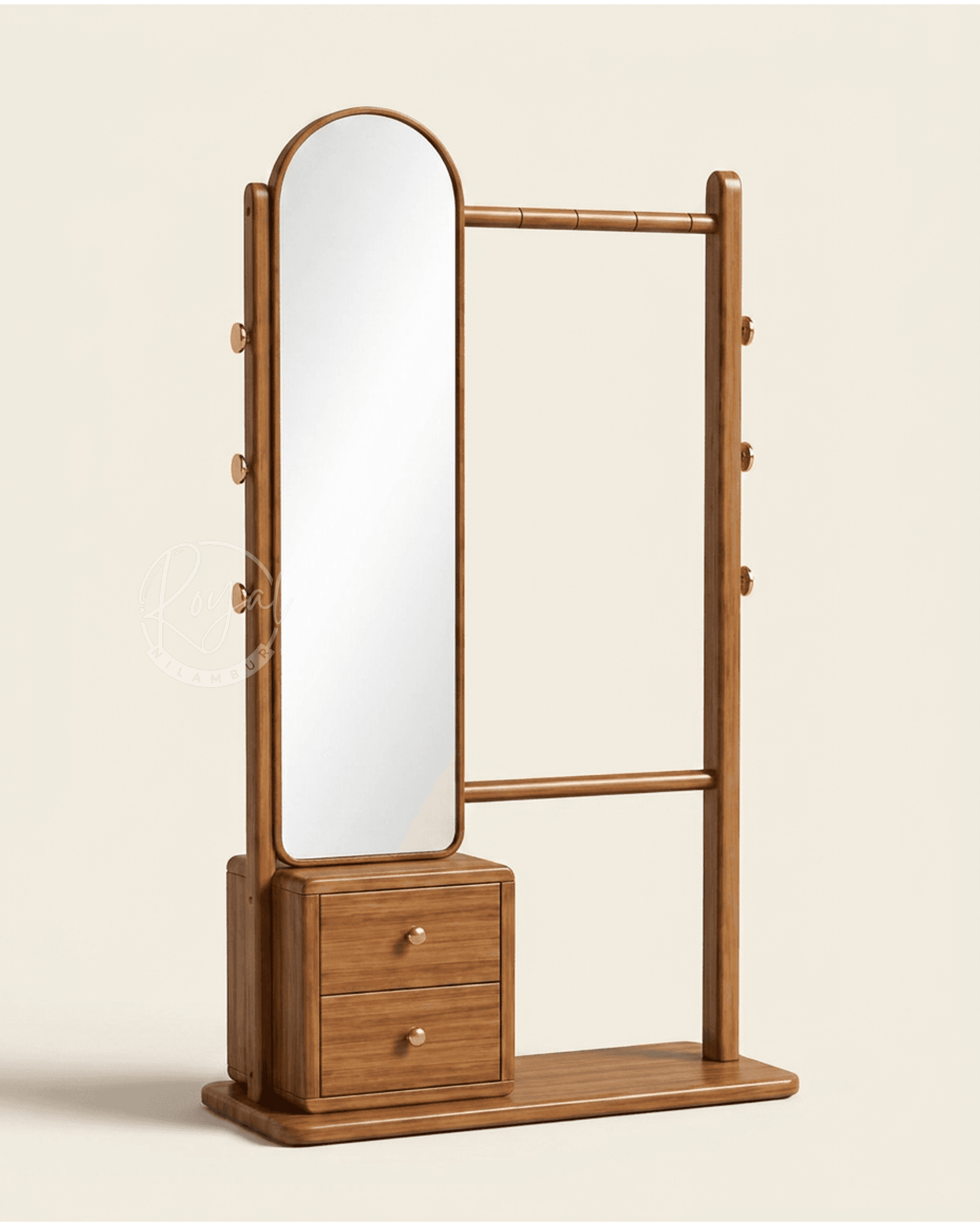 Royal Darpan Nilambur Teak Wood Dresser Mirror