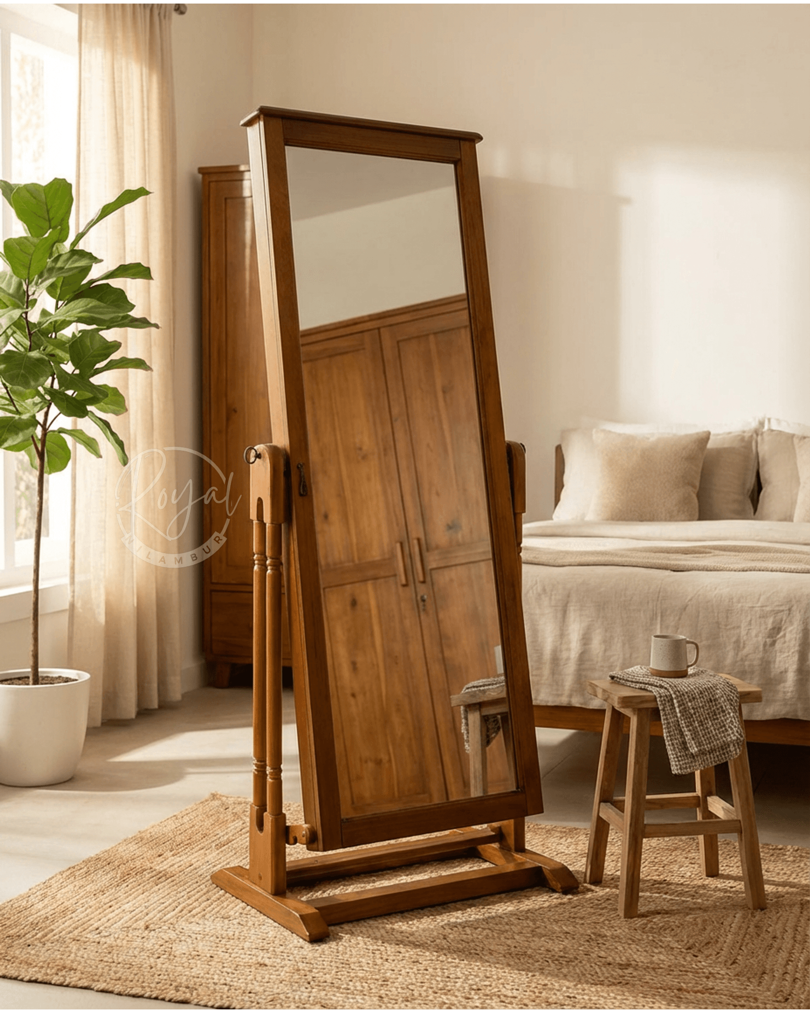 Royal Arixa Nilambur Teak Dressing Mirror
