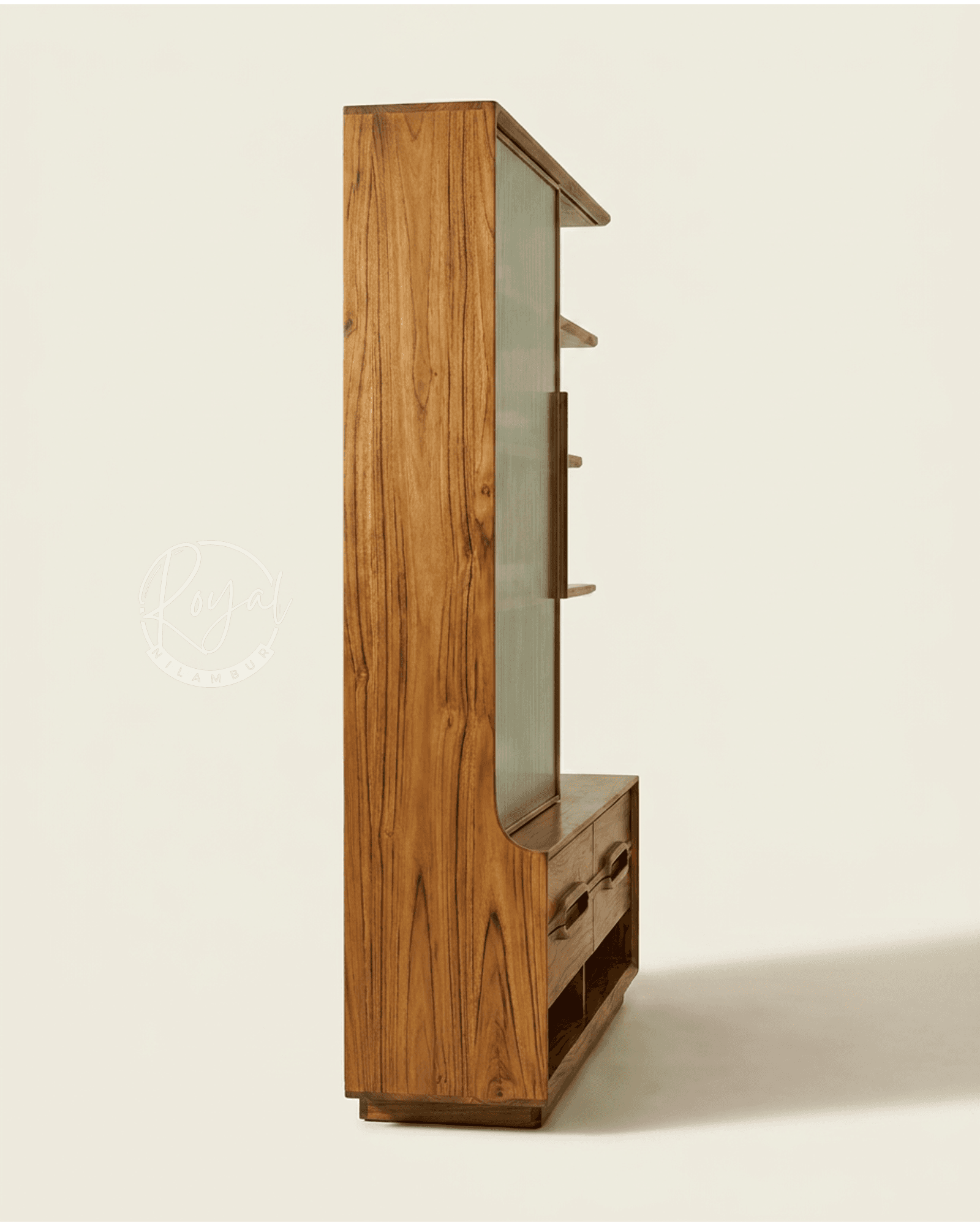 Royal Dhrayen Nilambur Teak Wood Book Shelf