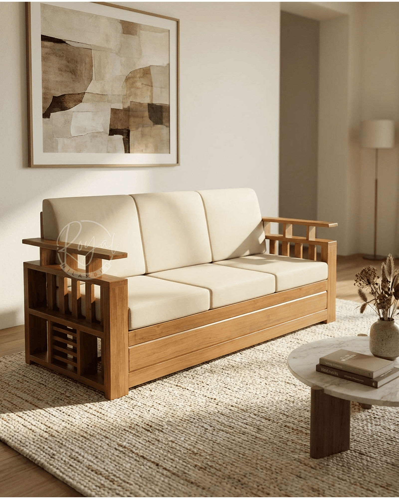 Royal Adrika Nilambur Teak Wood Sofa Set