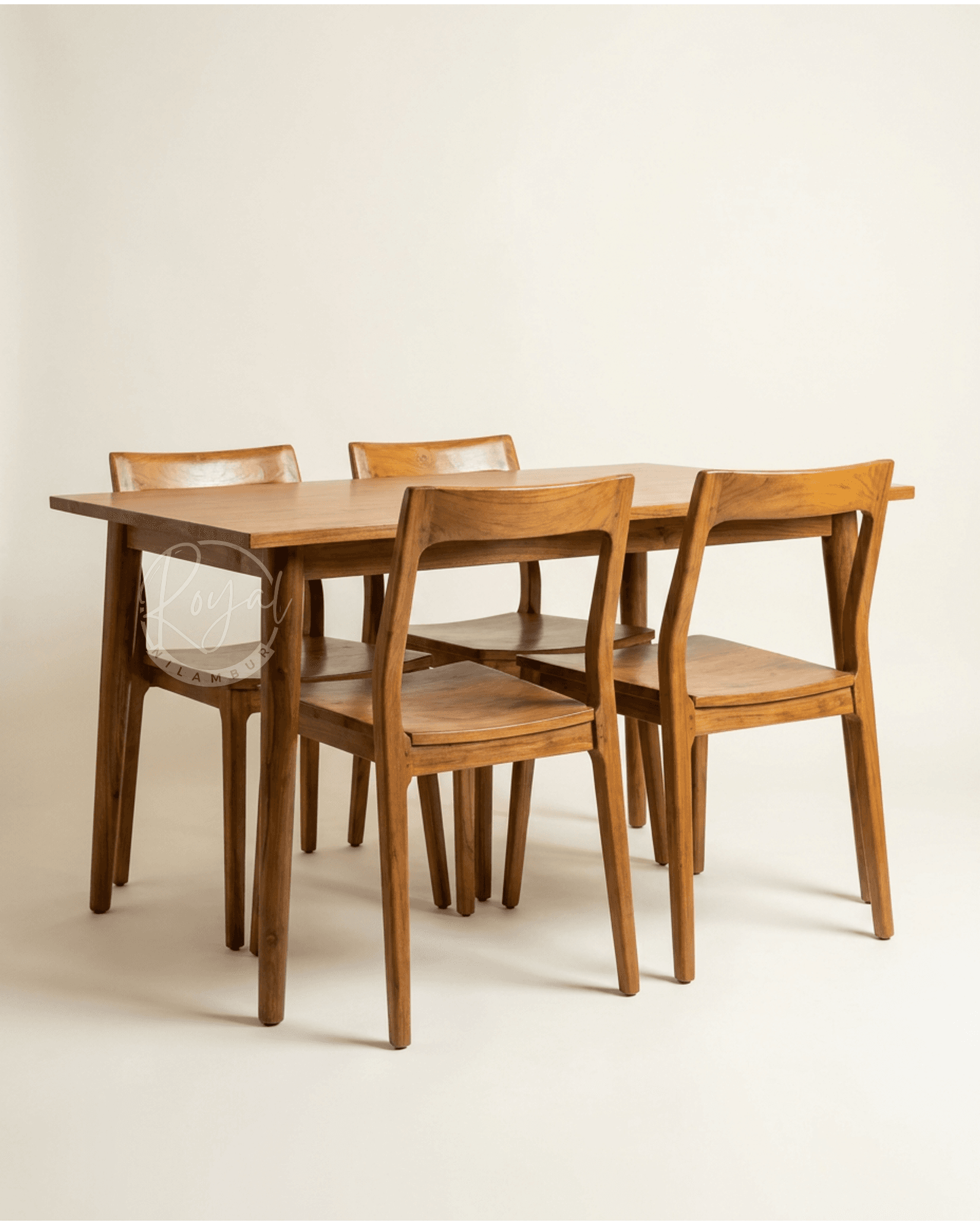 Royal Arvican Teak Wooden Cane Dining Set