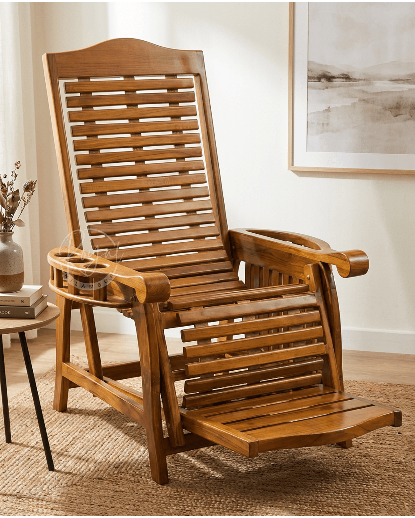 Royal Veyora Nilambur Teak Wood Easy Chair