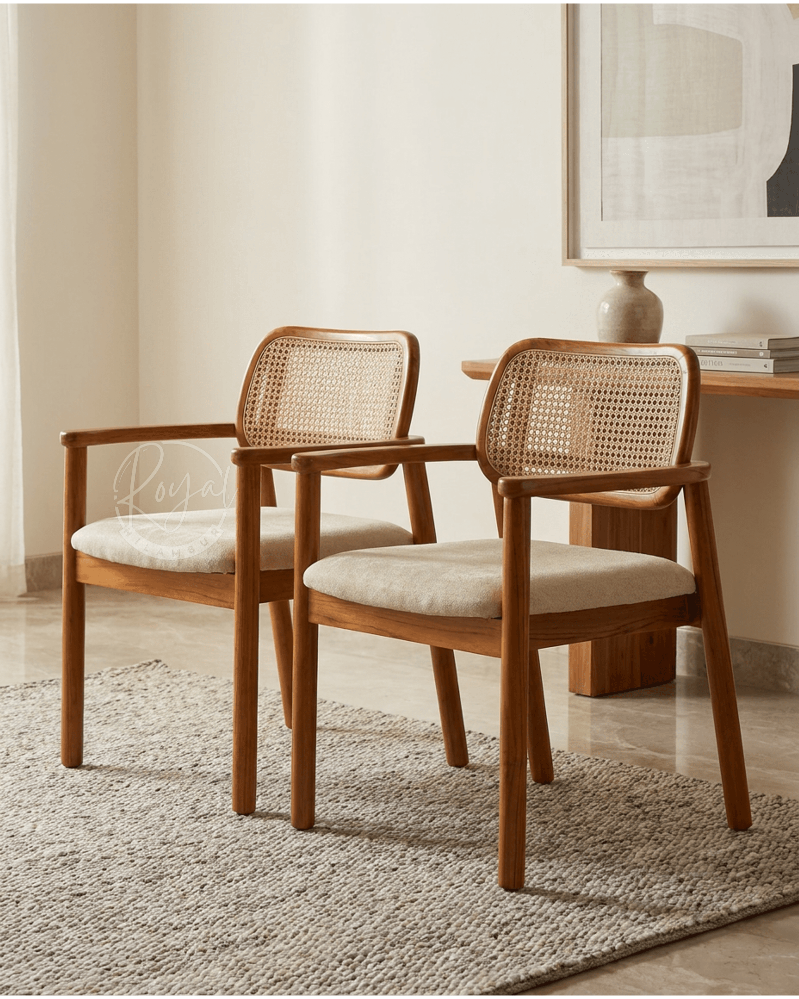Royal Aarohi Nilambur Teak Wood dining Chair
