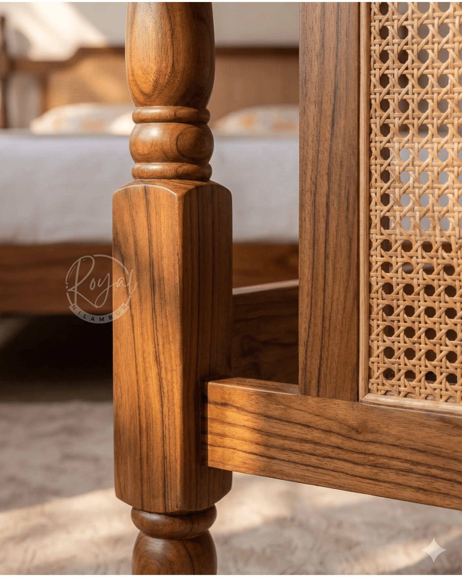 Royal Ashron Nilambur Teak Wood Cot
