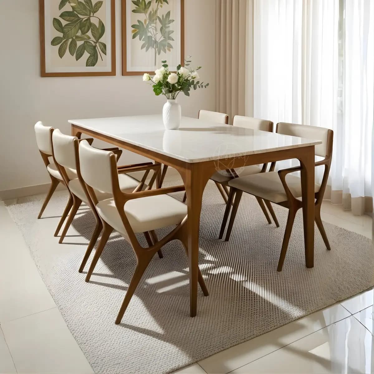 Royal Merion Nilambur Teak Wood Dining Table