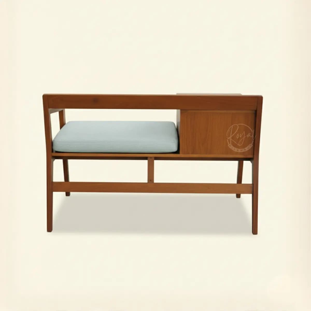 Royal Nivexia Nilambur Teak Wood Telephone Bench with Storage