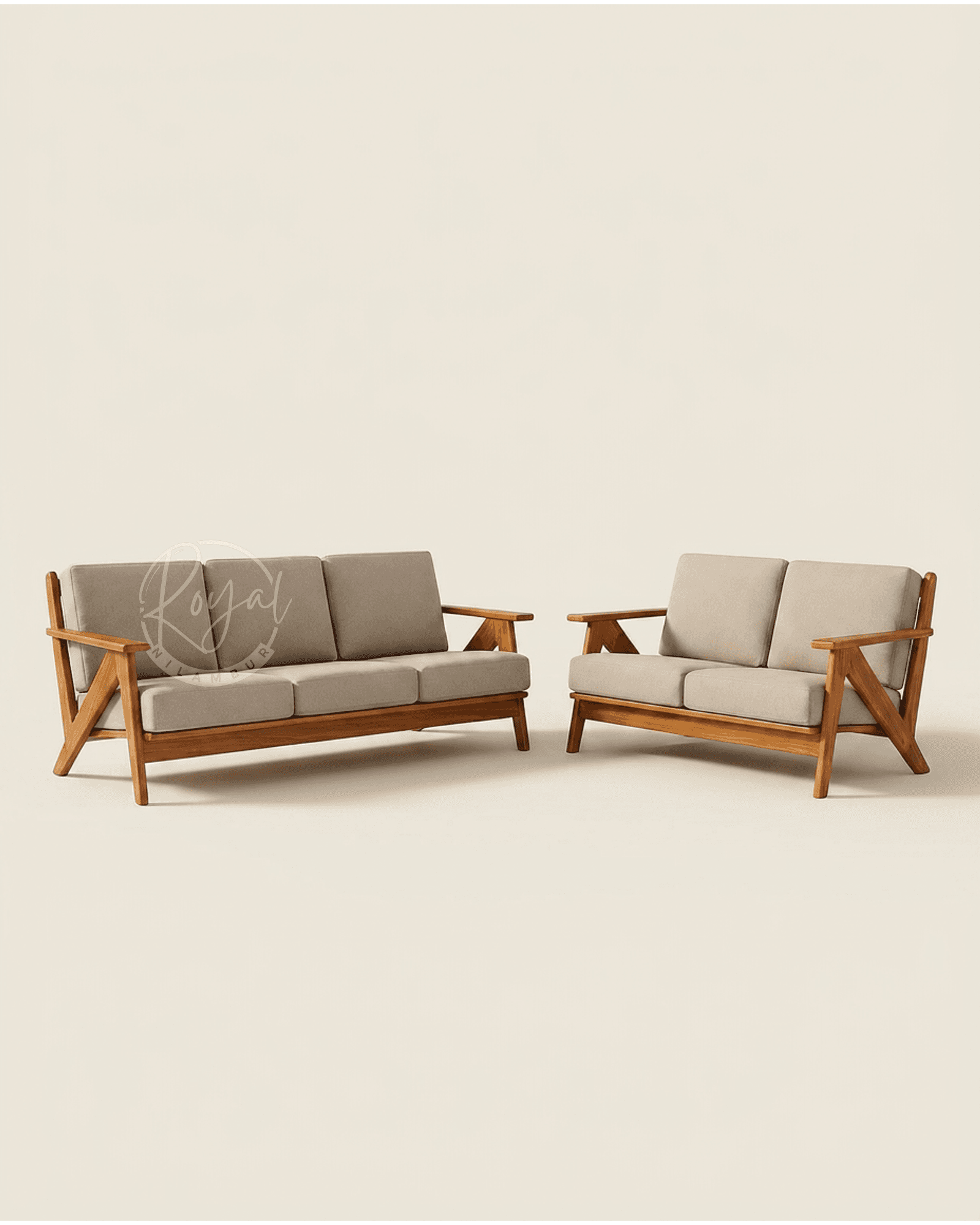 Royal Aksha Nilambur Teak Wood Corner Sofa
