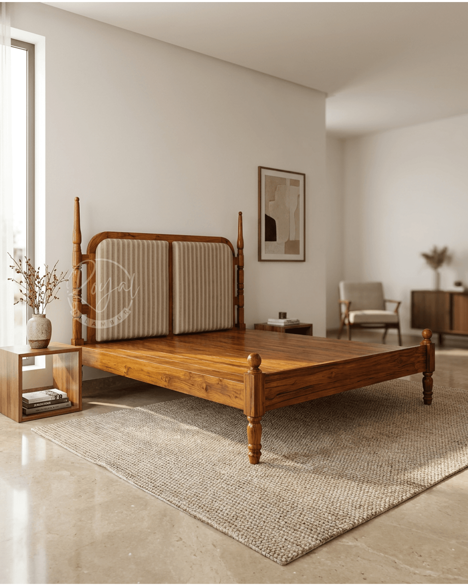 Royal Aarav Nilambur Teak Wood Cot