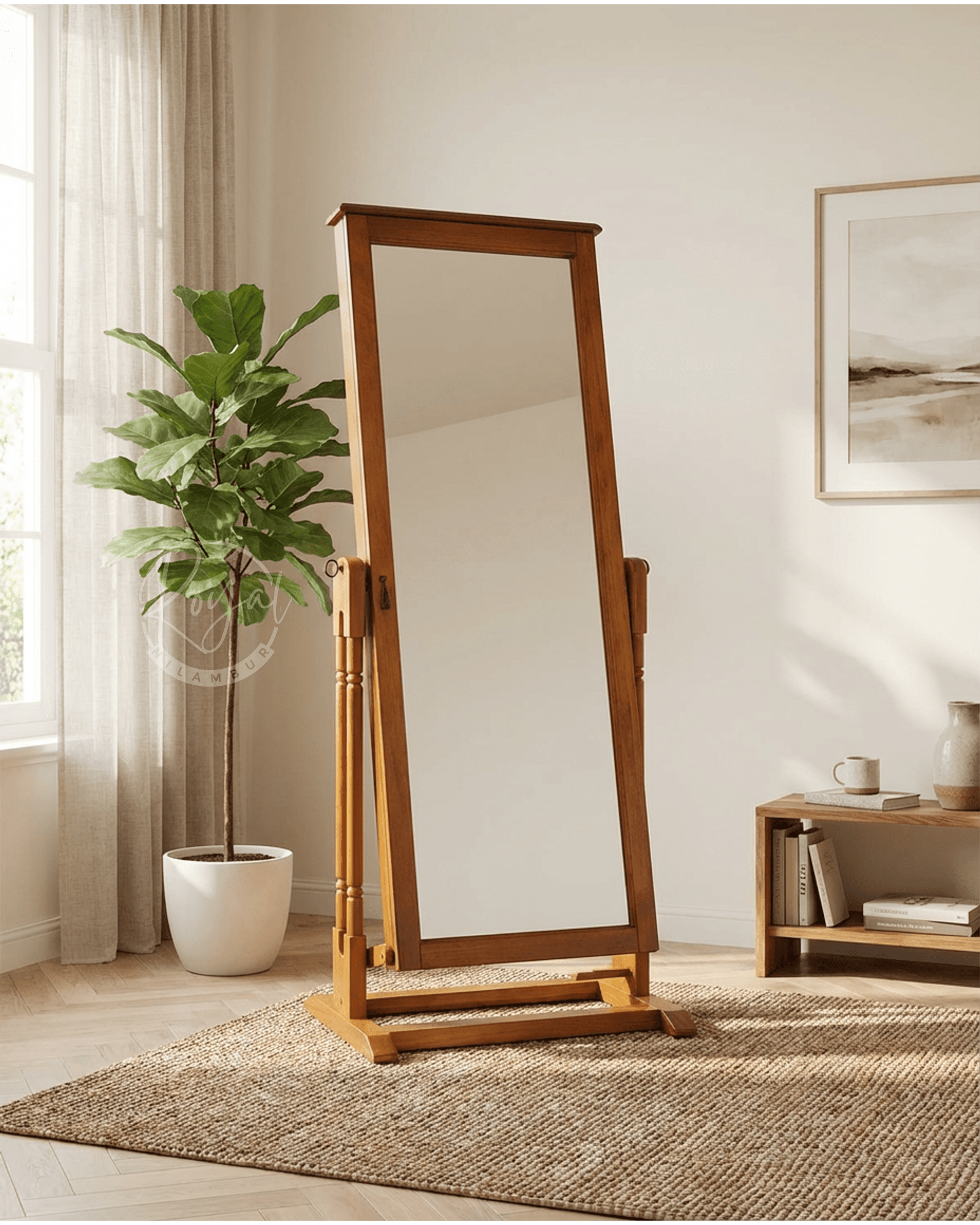 Royal Arixa Nilambur Teak Dressing Mirror