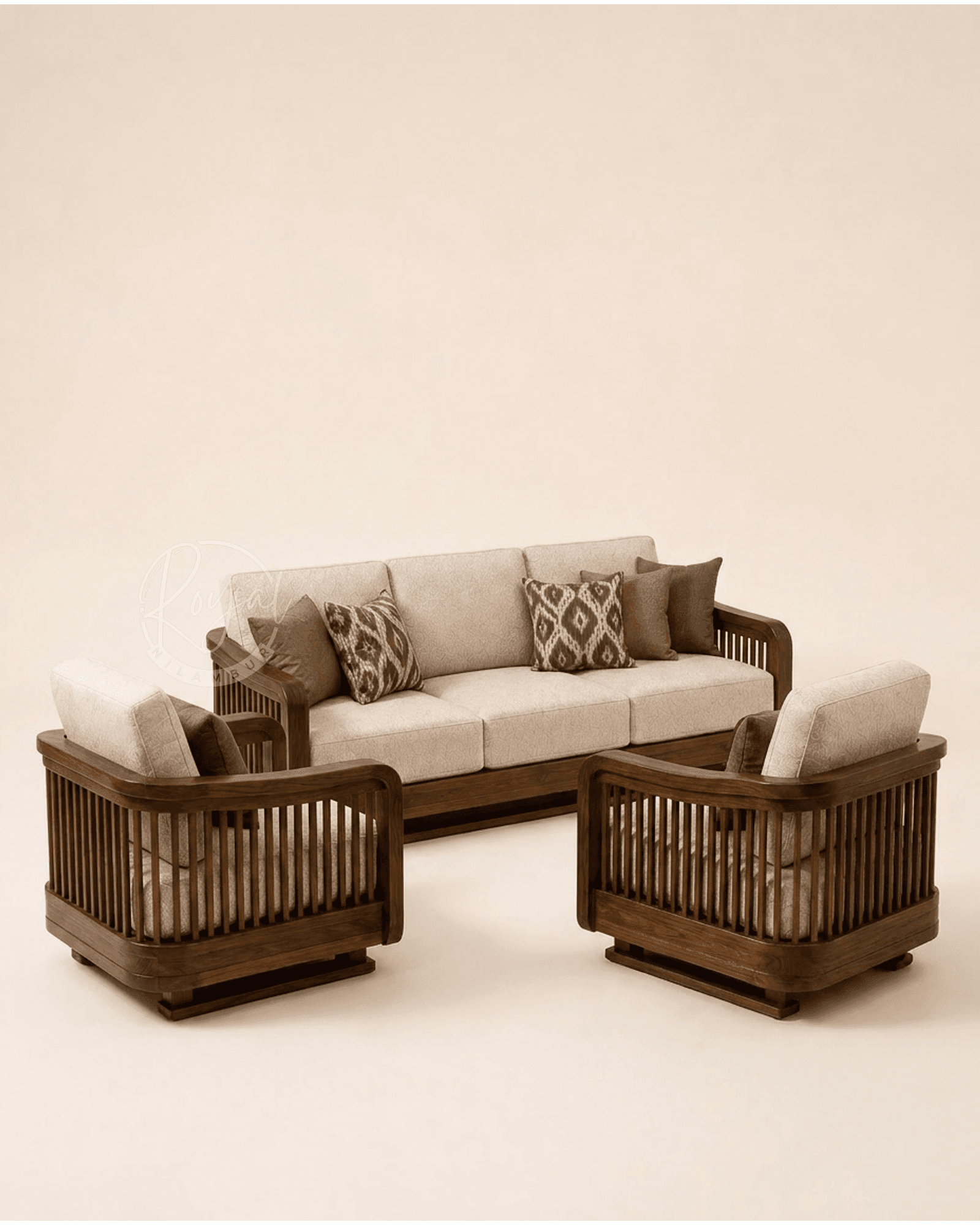 Royal Navrix Nilambur Teak Wood Sofa Set