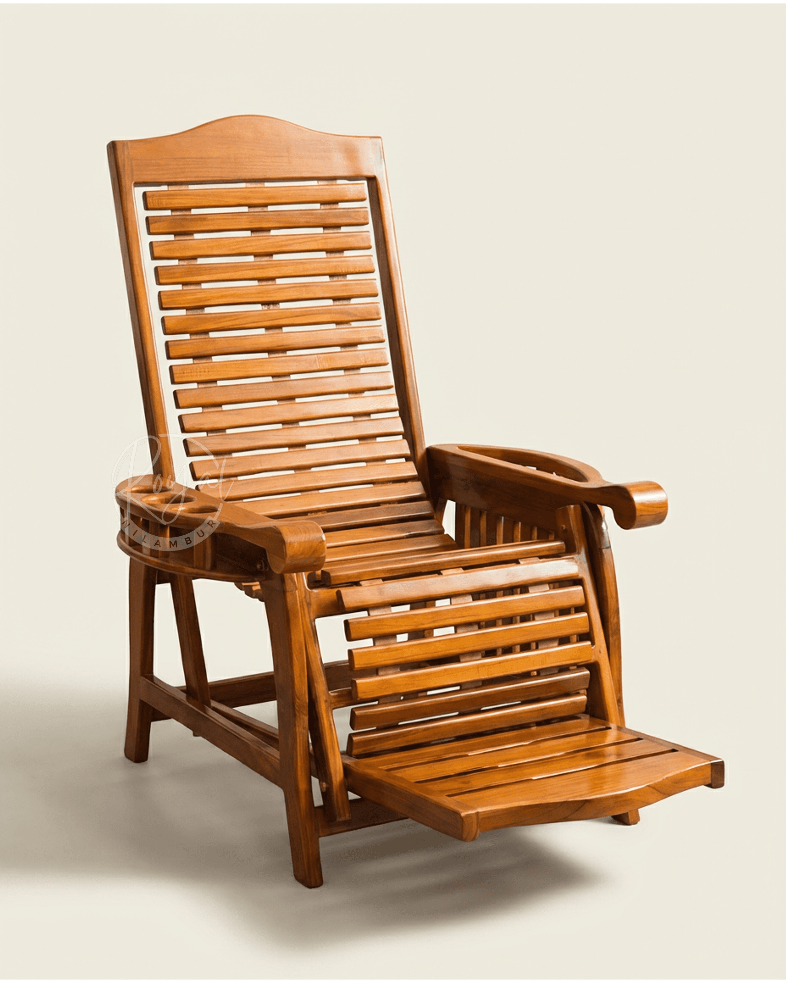 Royal Veyora Nilambur Teak Wood Easy Chair