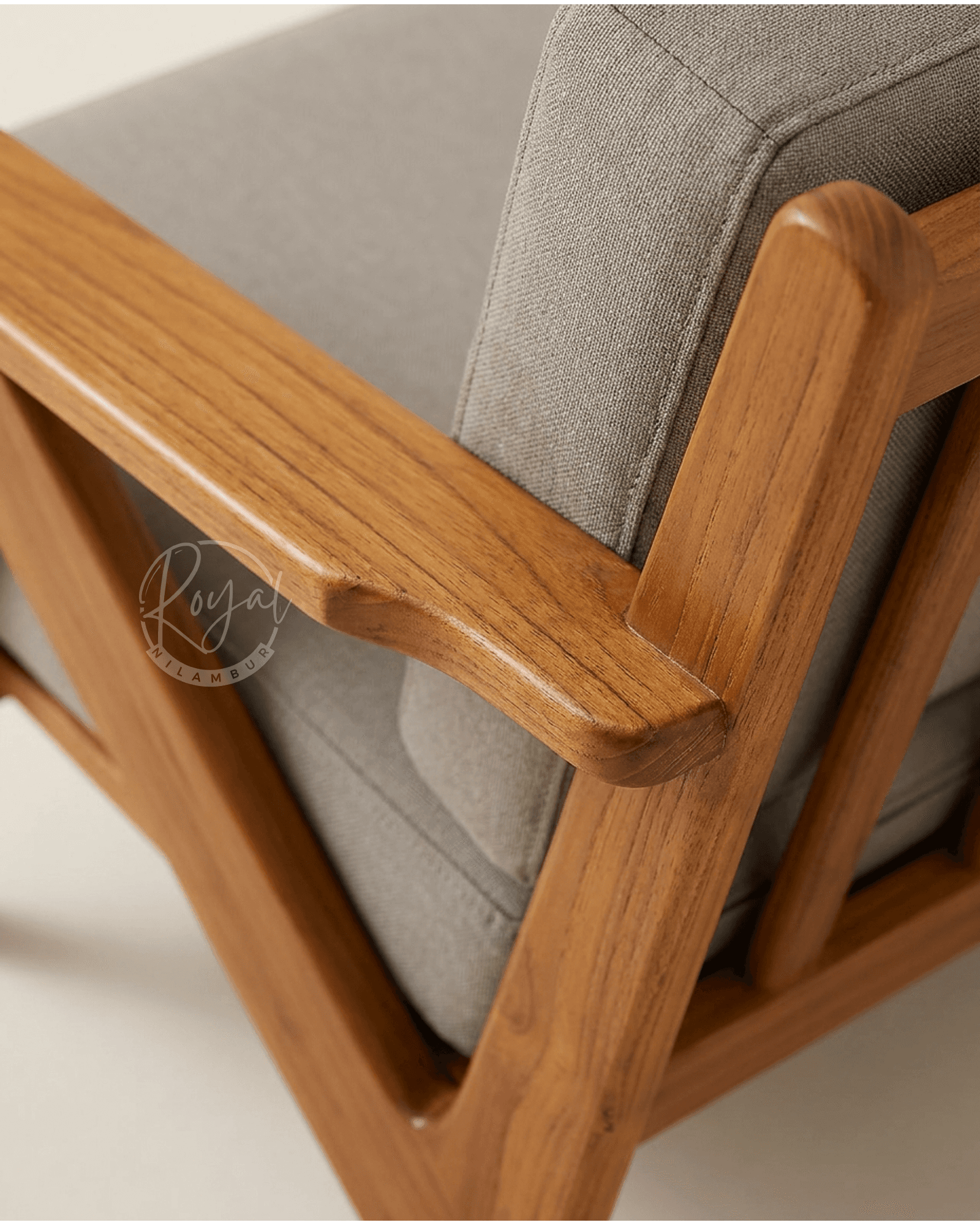 Royal Aksha Nilambur Teak Wood Corner Sofa