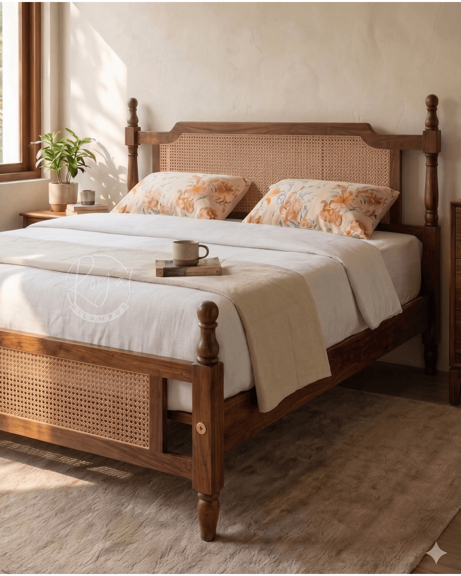 Royal Ashron Nilambur Teak Wood Cot