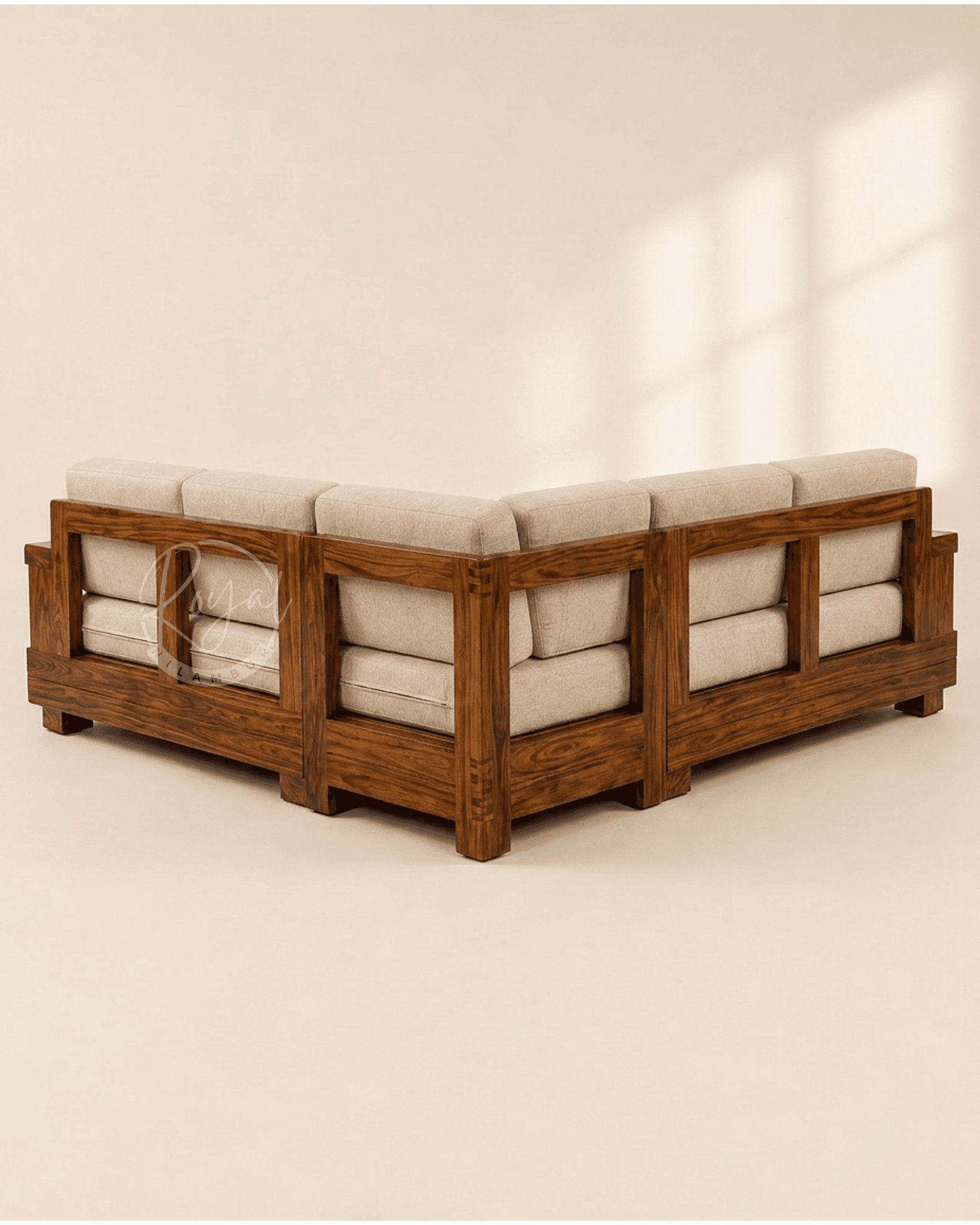 Royal Vaibhava Nilambur Teak Wood Corner Sofa