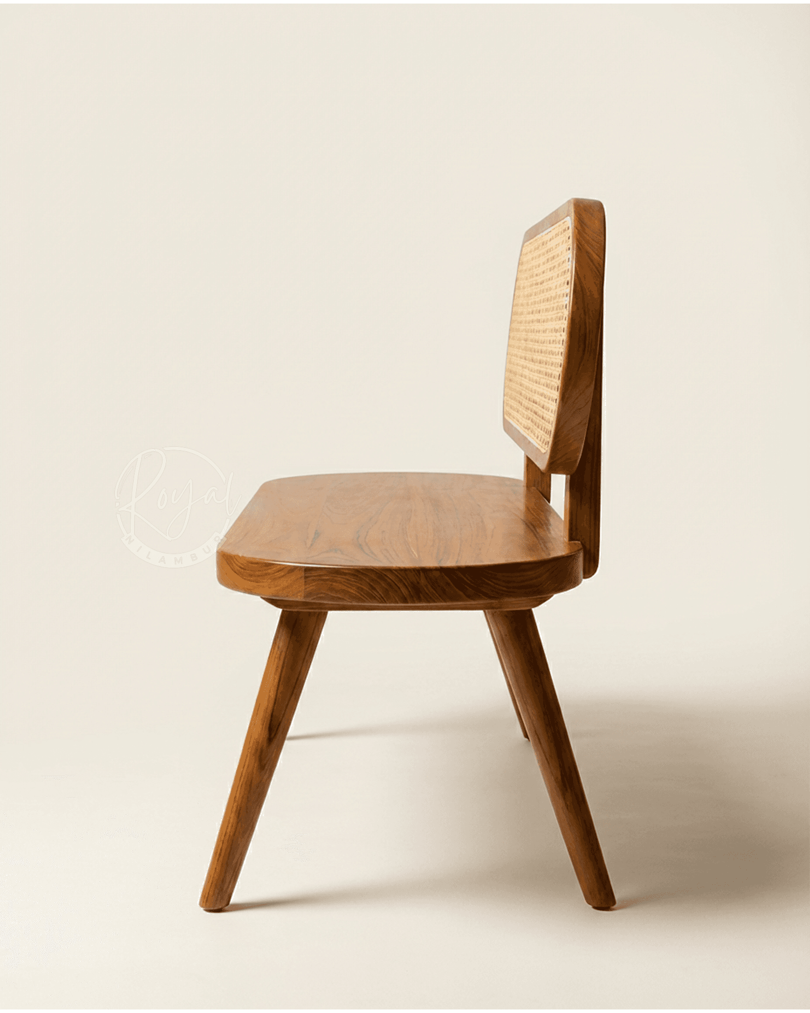 Royal Tevora Nilambur Teak Wood Cane Bench