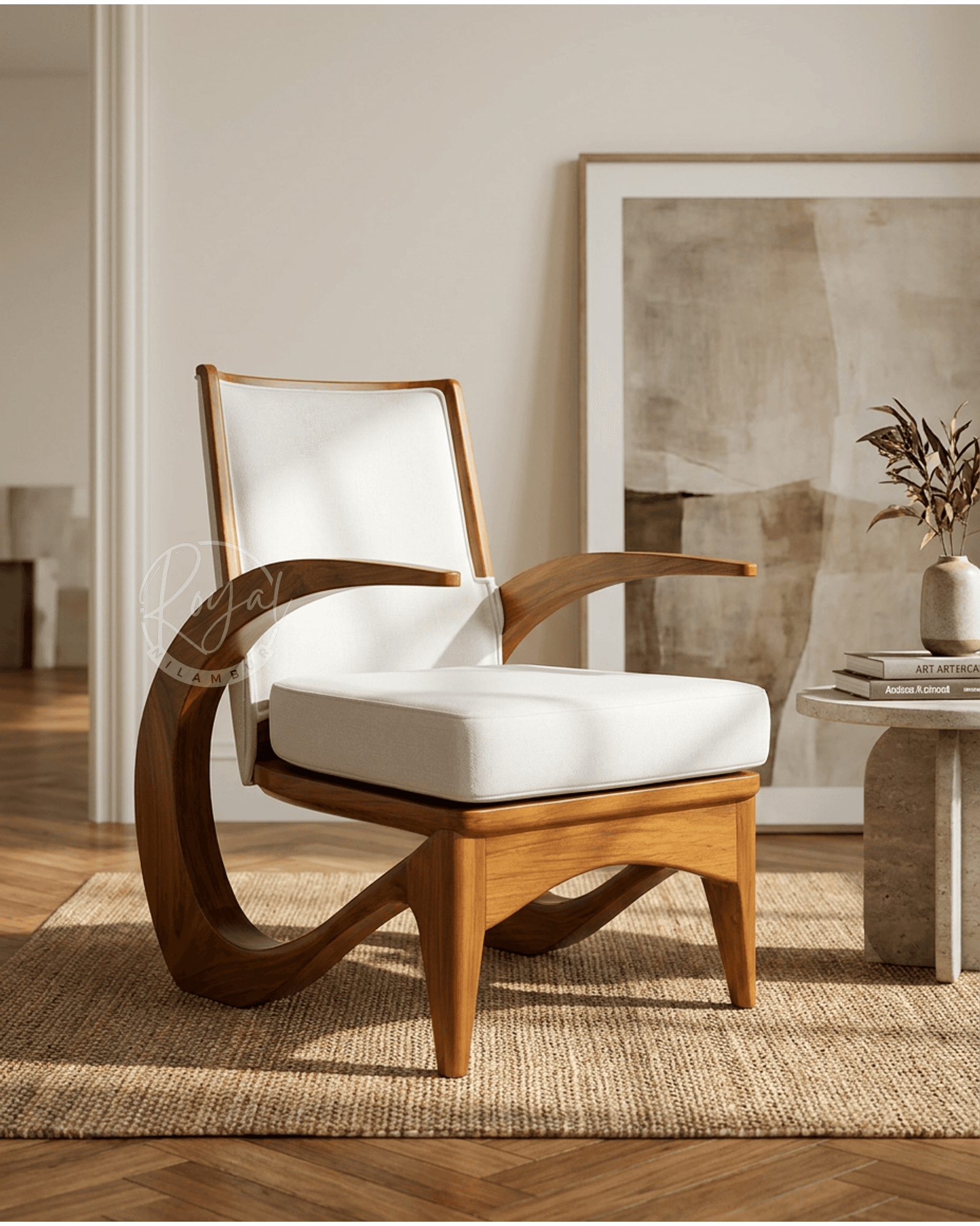 Royal Loryn Nilambur Teak Wood Arm Chair